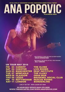 Ana Popovic UK Tour 2019 poster