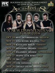 Ancient Bards A New Dawn Ending European Tour 2014 poster
