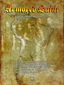 Armored Saint South American Tour 2018 poster