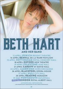 Beth Hart UK & Irish Tour 2018 poster