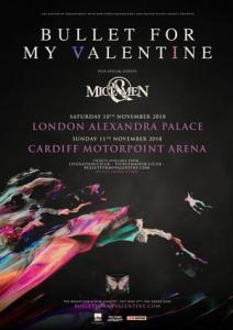 Bullet For My Valentine UK Tour 2018 poster