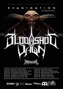Bloodshot Dawn UK Ireland Tour 2018 poster