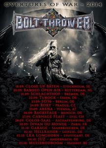 Bolt Thrower Euro tour 2014 poster