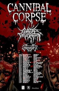 Cannibal Corpse US Tour 2015 poster