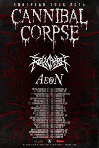 Cannibal Corpse European tour 2014 poster