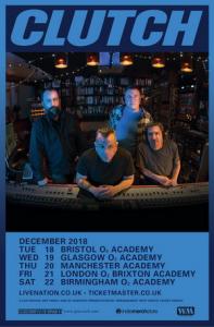 Clutch UK Tour 2018 poster