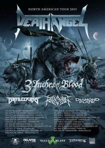 Death Angel North American Tour 2013 poster