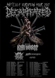 Decapitated Euro Tour 2017 poster