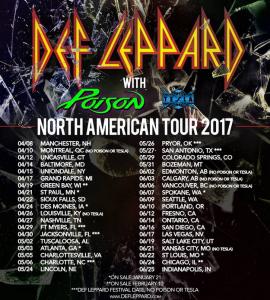 Def Leppard North American Tour 2017 poster