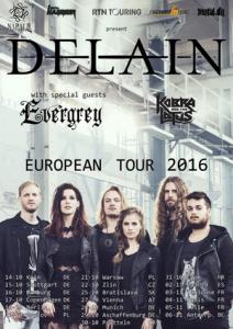 Delain European Tour 2016 poster