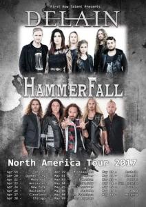 HammerFall & Delain North American Tour 2017 poster