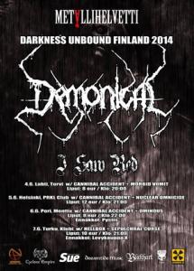 Demonical Finland tour 2014 poster