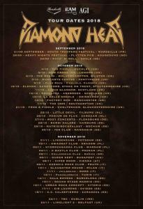 Diamond Head European & UK Tour 2018 poster
