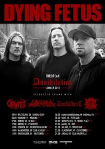 Dying Fetus Euro Tour 2018 poster