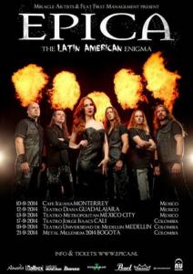 Epica Latin American Enigma tour 2014 poster