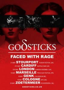 Godsticks Euro UK Tour 2018 poster