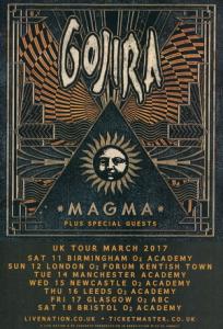 Gojira UK Tour 2017 poster