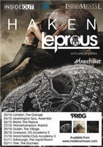 Haken, Leprous & Maschine UK & Irish Tour 2014 poster