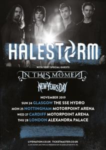 Halestorm UK Tour 2019 poster