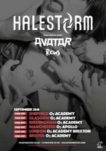 Halestorm UK Tour 2018 poster