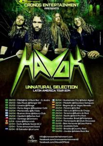 Havok South America Headlining Tour 2014 poster