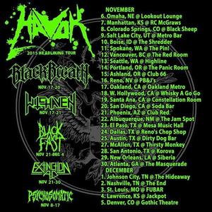 Havok North American Tour 2015 poster