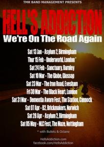 Hell’s Addiction UK Tour 2018 poster