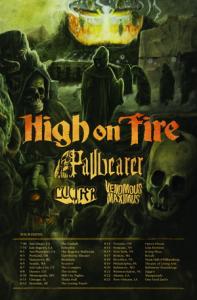 High On Fire North American Tour 2015 poster