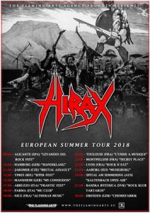 Hirax Euro Tour 2018 poster