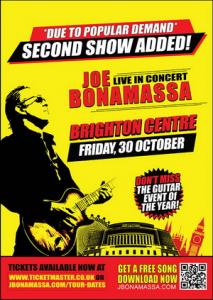 Joe Bonamassa Brighton Centre show 2015 poster