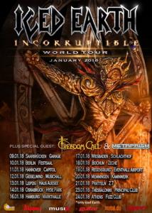 Iced Earth Euro Tour 2018 poster
