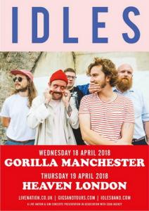 Idles London and Manchester live shows 2018 poster