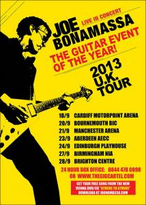 Joe Bonamassa UK Tour September 2013 poster