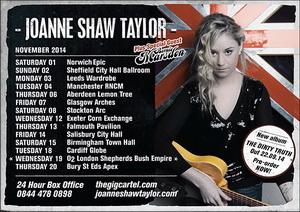 Joanne Shaw Taylor UK Tour 2014 poster