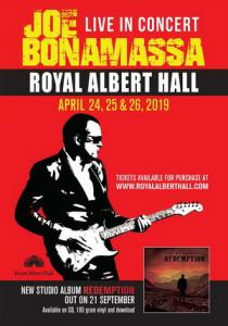 Joe Bonamassa UK April Tour 2018 poster