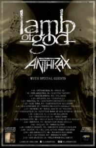 Lamb Of God US Tour 2016 poster