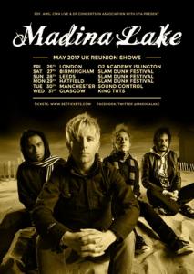 Madina Lake UK Tour 2017 poster
