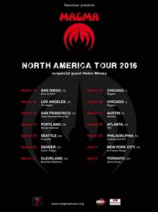 Magma North American Spring Tour 2016 poster