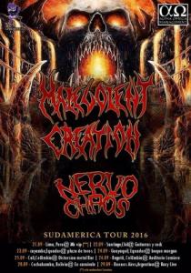 Malevolent Creation South American Tour 2016 poster