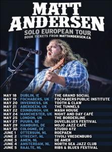 Matt Andersen UK & Euro Tour 2017 poster