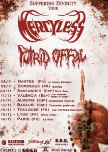 Mercyless Putrid Offal European Tour 2016 poster