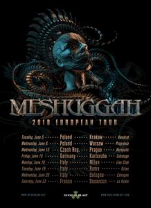 Meshuggah Euro Tour 2018 poster