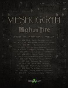 Meshuggah Euro Tour 2016 poster