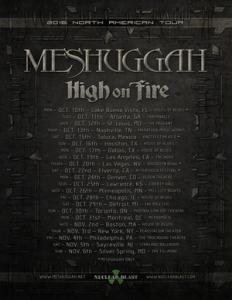 Meshuggah North American Tour 2016 poster