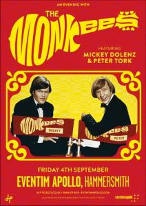 The Monkees London Eventim Hammersmith Apollo Concert 2015 poster