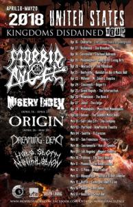 Morbid Angel US Tour 2018 poster