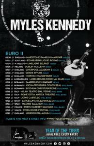 Myles Kennedy EU Tour 2018 poster