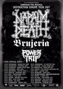 Napalm Death European & UK Tour 2017 poster