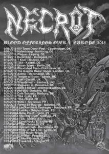 Necrot Euro Tour 2018 poster