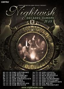 Nightwish Euro Tour 2018 poster